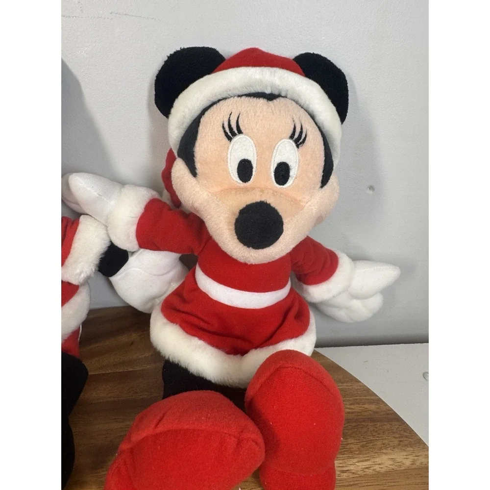 Vintage Disney Mickey & Minnie Mouse Christmas‎ Rattle Plush Animals